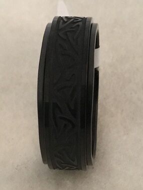 Men’s Black Rotating Stainless Steel Ring Size 10